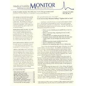 Click here to buy Medical Liability Monitor by .