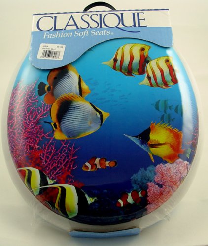 Premium Ginsey Tropical Fish Padded Toilet Seat