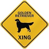ONLY  GOLDEN RETRIEVER XING  CROSSING SIGN DOG