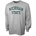Michigan State Spartans Ash Vertical Arch Long Sleeve T-shirt