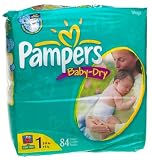 Pampers Baby-Dry Diapers, Size 1, Mega Pack, 84 Diapers