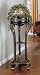 Antique Style Black &amp; Gold Finish Plant Stand w/Storage Drawer