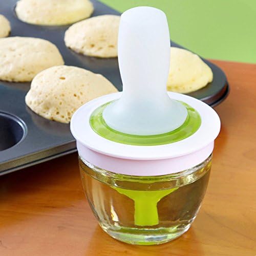 Nuliah® Pastry Basting Brush & Oil Bottle Set, Silicone Round Brush for Grill BBQ Barbecue