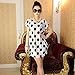 Franterd Women Mini Dress Short Sleeves Loose Blouse Print T Shirt Skirts (White)