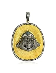Ethnic 18kt Gold 2.17ct Diamond Pave Buddha Pendant Jewelry