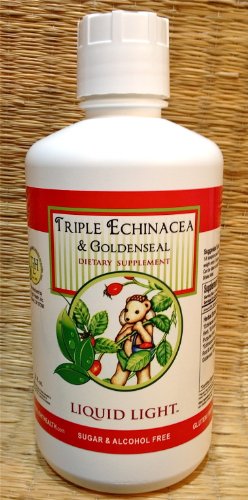 Triple Echinacea & Goldenseal 32 Oz. Cold, Flu, Ear Infections, Respiratory Support. Used Safely and Effectively for Over 20 Years.