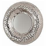 Silver Hammered Iron Round Mirror by Arteriors