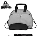 Grey Carrying Case Shoulder Bag will easily hold your camera, lenses, grip, flash, and accessories for Sony Alpha A850 Canon Rebel T3i T2i EOS Rebel Xsi EOS 5D Mark II 50D Nikon D3100 D3000 D5100 D90 DX D5000 Pentax K-7 K-x Digital SLR Camera + Includes eBigValue Determination Hand Strap Key Chain!