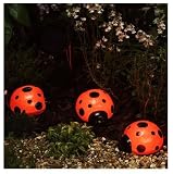 from Artis Set of 3 Solar Power Ladybird Bug Lights String Garden Lamps