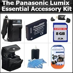 8GB Buyers Choice Accessory Kit For Panasonic Lumix DMC-ZS7 DMC-ZS5 DMC-ZS10, DMC-ZS8, DMC-ZS9, DMC-3D1, DMC-ZS20, DMC-ZS15 Kit Includes 8GB Memory, Extended Replacement Panasonic DMW-BCG10 (1200 mAH) Lithium-Ion Battery + AC/DC Charger + Case + More
