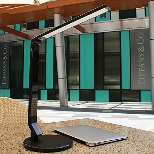 HMOMI Adjustable Eye-protection LED Desk Lamp with Multi-angle Rotary Design,3-grade Color Temperature and 5 Brightness Dimming Control and Flexible LED Working Lamp - Black