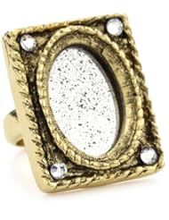 Sparkling Sage "Antique Mirror" Rectangle Ring, Size 7