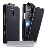 Mobile Madhouse TM Schwarz Leder Flip Schutzh�lle F�r Sony Ericsson Xperia S LT26i Mit Displayschutz Und Graues Micro Faser Poliertuchvon "Mobile Madhouse"