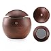 Ultrasonic Essential Oil Diffuser - Humidifier with LED Lights, Compact Size, Silent Operation and Easy-Travel USB Power (Deep wood grain)