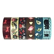Wrapables VPK39 Washi Masking Tape Collection, Premium Value Pack, Set of 6
