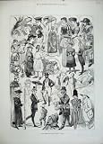 1883 FANCY DRESS BALL MANSION HOUSE COSTUMES OLD PRINT