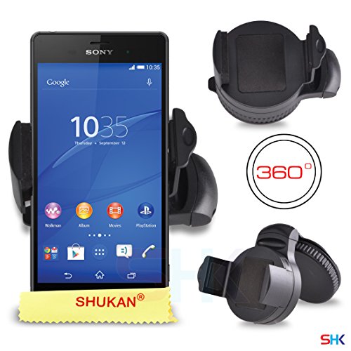 Sony Xperia Z3 Compact 360 Degrees Mini Windscreen Car Mount Holder Cradle SVL3 BY SHUKAN®, (CAR HOLDER)