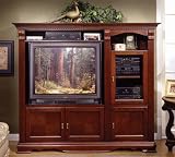 Cherry Wood Wall Unit TV Stand Entertainment Center With Storage