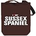 Canvas Tote Bag Brown " I love my Sussex Spaniel " Dogs