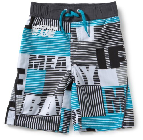 NAME IT Jungen Badeshort Regular Fit ZORON KIDS SURF SHORTS 212, Gr. 122, Grau (SPY) Preisvergleich