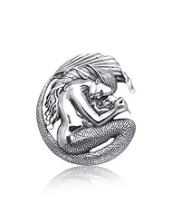 Bling Jewelry 925 Sterling Silver Mermaid Mother Child Pendant