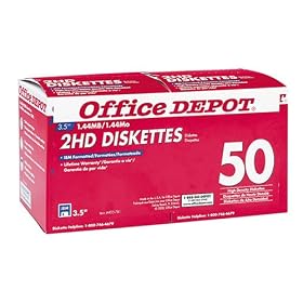 Office Depot(R) 3 1/2" Bulk Diskettes, IBM(R) Format, DS/HD, Black, Box Of 50