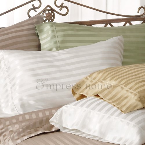 Empress Silk - Silk Stripes Satin Sheet Set