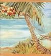 Burnt Orange Beach Front Wallpaper Border