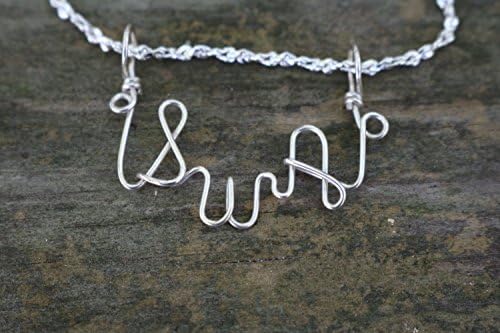 Hand Scripted Sterling Silver Personalized Three Letter Monogram Necklace SwA. Choose up to 3 letters for yours today.
