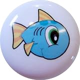 Fish Baby Big Eyes Ceramic Cabinet Drawer Pull Knob