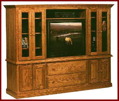 2-Piece Double End Entertainment Center-Maple (Natural Finish)
