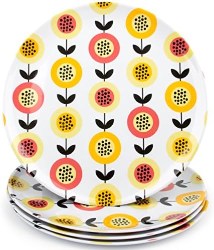 Melamine Plates - Set of 4 Summer Picnic 10" Dinner Plates by The Radish Store.