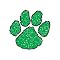 Paw Print Cheek Glitter Decal 100-pk. - Green