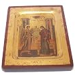 Annunciation - Visitation Icon with sheets of Gold (Lithography) ( 4x5 inches )
