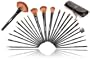 Shany Studio Quality Natural Cosmetic Brush Set with Leather Pouch, 24 Count