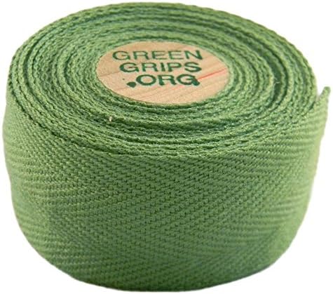Green Grips Bar Tape with 2 Wooden Cork End Plugs, Kelley Green