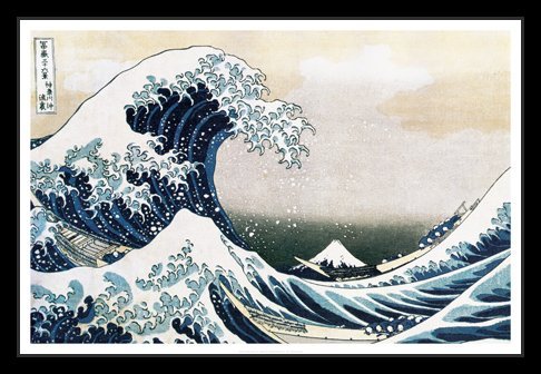 Hokusai Great Wave Japan Tsunami Art Framed Poster Print - 24