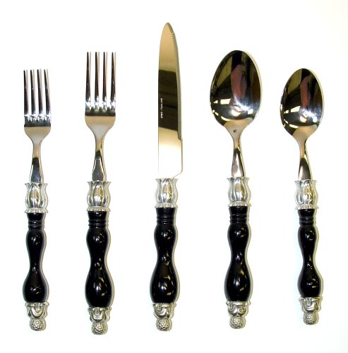Tracy Porter Calyx Baroque, Black 5-Piece Place Setting