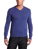 Williams Cashmere Men's 100% Cashmere V Neck Sweater, Heather Blue, Large