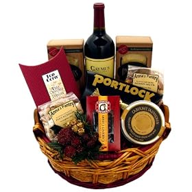 Gourmet Wine Gift Basket with Martinelli's Sparking Apple Cider (non-alcoholic)