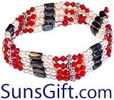 Magnetic Hematite Bracelet Necklace Pearl Red 32'