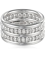 Sterling Silver Rhodium Plated Bead Ring