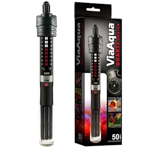 ViaAqua 50-Watt Quartz Glass Submersible Heater with Built-In Thermostat ViaAqua 50-Watt Quartz Glass Submersible Heater with Built-In Thermostat