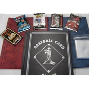 Baseball Card Collection Starter Package - Great Birthday or Christmas Gift (9 Pocket Combo Album, 5 Baseball Packs & Pack of Sleeves) Baseball, Football, Basketball, Hockey, Nascar, Sportscards, Gaming & Trading Cards Collecting