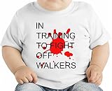 In Training To Fught Off Walkers Slogan オーガニックベビーTシャツ 12 - 18 Months
