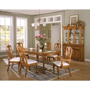 Oak Wood Dining Room Table And 6 Chairs