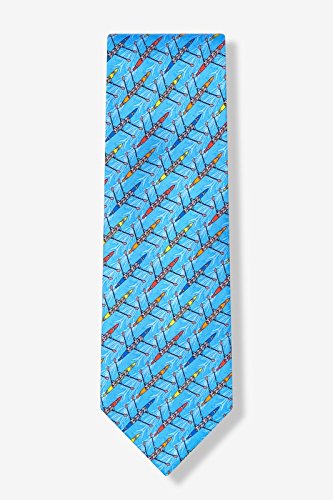 Men's 100% Silk Light Blue Crew Rowing Necktie Neck Tie Neckwear