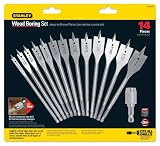 Stanley ST-04775 12 Piece 1/4-Inch to 1-Inch Spade Bit Assortment with 2 Connectors