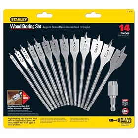 Stanley ST-04775 12 Piece 1 4-Inch to 1-Inch Spade Bit Assortment with 2 Connectors by Stanley