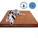 40"X35"X4" 100% Orthopedic Brown Microsuede Waterproof Memory Foam Pad Dog Pet Bed - Extra Large